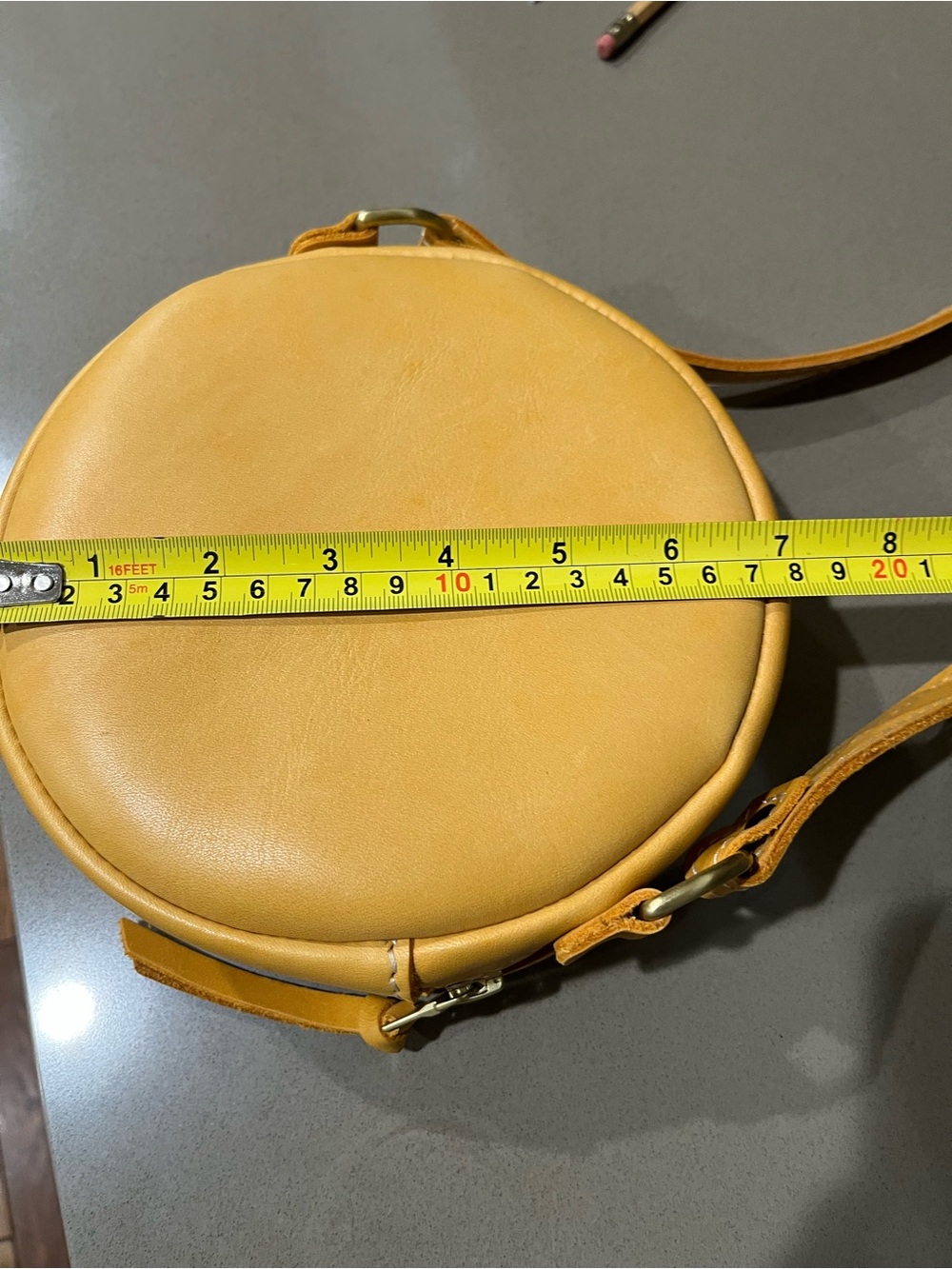 NEW Portland Leather Round Crossbody Bag - Sunflower - Picture 6 of 7